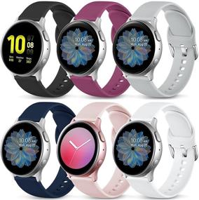 img 4 attached to 📱 Набор из 6 силиконовых браслетов Lerobo для часов Samsung Galaxy Active 2 - 40 мм, 44 мм, Galaxy Watch 3, 41 мм, Galaxy Watch 42 мм - Заменяемые браслеты для женщин и мужчин