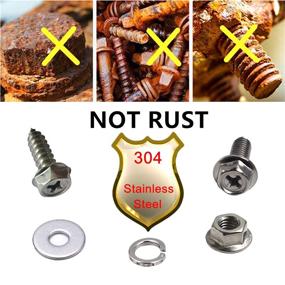 img 2 attached to License Plate Screws Stainless Steel Bolts Fasteners Frame Holder Rust Proof Cross Recessed Hex Flange License Plates Frames