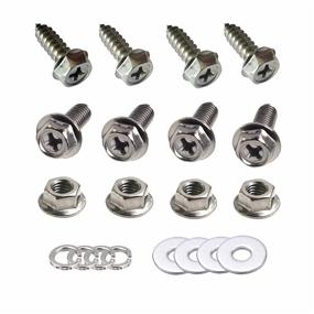 img 4 attached to License Plate Screws Stainless Steel Bolts Fasteners Frame Holder Rust Proof Cross Recessed Hex Flange License Plates Frames