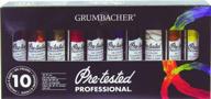 🎨 grumbacher oil color set, 0.81 fluid ounces (pack of 10), vibrant colors, 8-inch logo