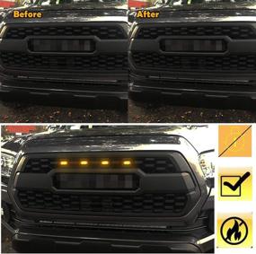img 1 attached to Enhance Your Toyota Tacoma TRD PRO Grille with GTINTHEBOX Smoked Lens Grill Lights: Aesthetic Appeal and Amber LED Performance!