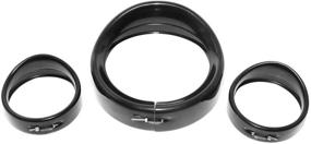 img 1 attached to 🏍️ Enhance Your Harley: Black 7" Headlight Cover Visor Trim Ring + 4.5" Auxiliary Lamps Trim Ring for Motorcycle Riders