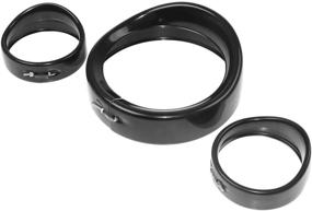 img 3 attached to 🏍️ Enhance Your Harley: Black 7" Headlight Cover Visor Trim Ring + 4.5" Auxiliary Lamps Trim Ring for Motorcycle Riders