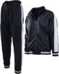mens athletic piece tracksuit 877 black men's clothing and active logo
