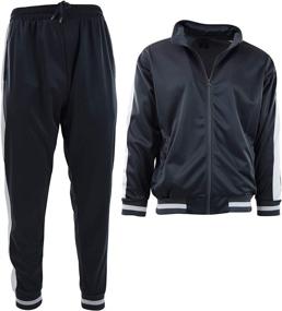 img 3 attached to Mens Athletic Piece Tracksuit 877 Black Men's Clothing and Active