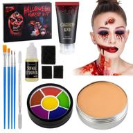 🧟 sfx halloween makeup kit for wound vampire zombies - 13 pcs with scar wax, bruise wheel, coagulated blood, makeup brushes, triple sponge, spatula, castor sealer, extension oil - perfect for cosplay parties and events logo
