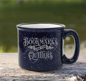 img 3 attached to 📚 Quirky Literary Gifts for Librarians, Bookworms, Writers, and Readers - Bookmarks Are For Quitters Mug - Large 15 oz Unisex Enamel Funny Coffee/Tea Cup with Bookish Theme