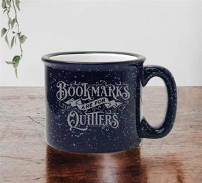 img 2 attached to 📚 Quirky Literary Gifts for Librarians, Bookworms, Writers, and Readers - Bookmarks Are For Quitters Mug - Large 15 oz Unisex Enamel Funny Coffee/Tea Cup with Bookish Theme