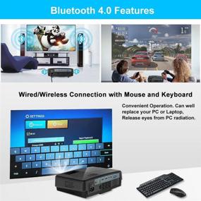 img 3 attached to 📽️ Small Size Portable Bluetooth HD Projector with WiFi, Smart Android OS, LCD LED Movie Projector with Screen Mirroring Support 1080P HDMI USB for iOS Phone PC X-box PS4 Laptop Game, Ideal for Outdoor Video Home Theater