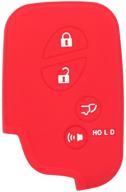 🔴 segaden red silicone cover protector case for lexus 4 button smart remote key fob - cv2420 compatible skin jacket holder logo