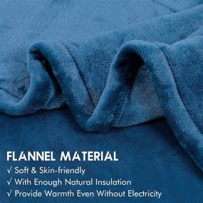 img 3 attached to 🔥 DAILYLIFE Electric Throw: UL Certified Heated Blanket with 6 Heating Settings and Overheating Protection, Auto-Off Feature, Machine Washable - Bright Blue, 50"x60