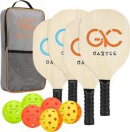 🏓 garyce wood pickleball paddle set with 6 balls and carry bag - ideal for kids & beginners, indoor/outdoor use | 9-ply basswood pickleball rackets логотип