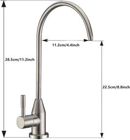 img 3 attached to 💧 YOYMIZOO Stainless Steel Kitchen Bar Sink Drinking Water Faucet - Cold Water Filter, Commercial Brushed Nickel Finish, Lead-Free