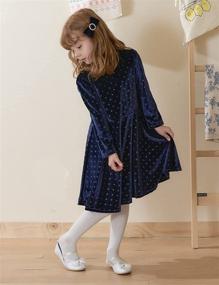 img 3 attached to Adorable Little Toddler Sleeve Velvet Casual Girls' Clothing Dresses - Perfect for Playdates & Parties!