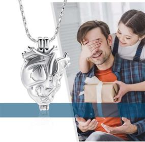 img 2 attached to Imrsanl Cremation Jewelry: Anatomical Heart Urn Necklace for Ashes - Keep Your Loved Ones Close with this Heartfelt and Stylish Cremation Pendant