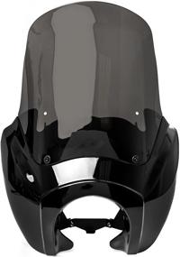 img 2 attached to 🏍️ Krator JBM-6009-S Tall Fairing Windshield Club Style Kit in Black & Smoke - Compatible with Harley-Davidson Dyna, Super Glide T-Sport FXDXT, FXR