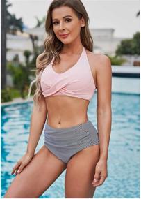 img 2 attached to ReachMe Swimsuits Bathing Swimwear Stripes Women's Clothing in Swimsuits & Cover Ups