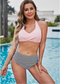 img 3 attached to ReachMe Swimsuits Bathing Swimwear Stripes Women's Clothing in Swimsuits & Cover Ups