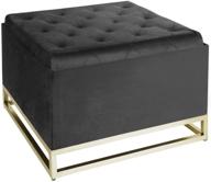 💎 glamorous black velvet ottoman with faux marble coffee table lid, hidden storage, and comfortable seating logo