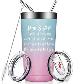 img 4 attached to 🎁 Best Sister Gift Ideas: Funny Brother-Sister Birthday Present - Vacuum Insulated 20oz Tumbler