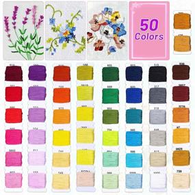 img 3 attached to 🧵 Paxcoo 88 Piece Cross Stitch Supplies Set with Organizer Box: Includes 50 Embroidery Floss Colors and 38 Friendship Bracelet String Making Kit