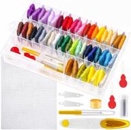 🧵 paxcoo 88 piece cross stitch supplies set with organizer box: includes 50 embroidery floss colors and 38 friendship bracelet string making kit logo