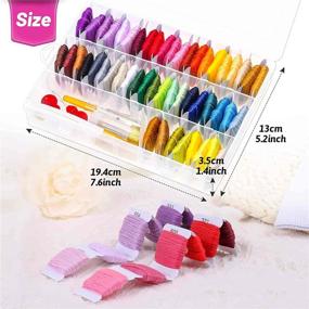 img 1 attached to 🧵 Paxcoo 88 Piece Cross Stitch Supplies Set with Organizer Box: Includes 50 Embroidery Floss Colors and 38 Friendship Bracelet String Making Kit