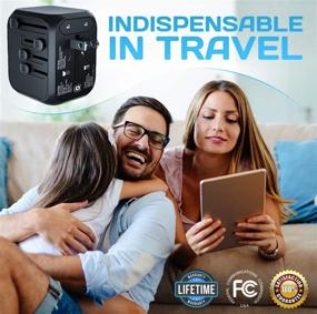 img 3 attached to 🌍 Global Travel Adapter - Worldwide Power Plug Kit, Type C + 3 USB Wall Charger, 200 Countries - UK, Europe, Asia, Israel, India, Italy, Argentina, France, New Zealand, Australia!