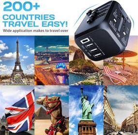 img 2 attached to 🌍 Global Travel Adapter - Worldwide Power Plug Kit, Type C + 3 USB Wall Charger, 200 Countries - UK, Europe, Asia, Israel, India, Italy, Argentina, France, New Zealand, Australia!