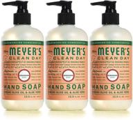 🧼 жидкое мыло для рук meyer's clean day | формула без жестокого обращения с животными и биоразлагаемая с эфирными маслами | аромат герани | 12,5 унций - набор из 3 штук логотип