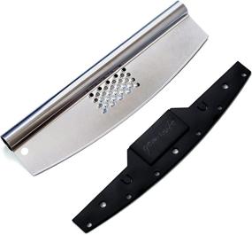 img 4 attached to 🍕 Gemiknife Pizza Cutter Plus: 14” Sharp Rocker Slicer with Built-in Cheese Grater - Sturdy Stainless Steel Blade, Centered Handle, and Dishwasher-safe Design!