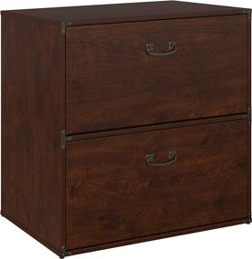 img 3 attached to 🗄️ Stylish Coastal Cherry Bush Furniture Kathy Ireland Home Ironworks Lateral File Cabinet: Organize in Style!