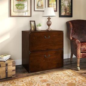 img 4 attached to 🗄️ Stylish Coastal Cherry Bush Furniture Kathy Ireland Home Ironworks Lateral File Cabinet: Organize in Style!