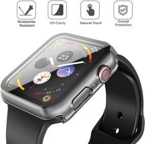 img 3 attached to 😎 Misxi 2 Пакет Прозрачный Жесткий Чехол из ПК с Закаленным Стеклом для Apple Watch Series 6 SE Series 5 Series 4 40mm - Максимальная Защита!