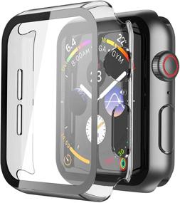 img 4 attached to 😎 Misxi 2 Пакет Прозрачный Жесткий Чехол из ПК с Закаленным Стеклом для Apple Watch Series 6 SE Series 5 Series 4 40mm - Максимальная Защита!