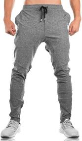 img 3 attached to Stylish and Practical: TBMPOY Men's Tapered Joggers with Zipper Pockets - Ideal for Athletic Running and Gym Workouts