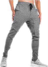 img 4 attached to Stylish and Practical: TBMPOY Men's Tapered Joggers with Zipper Pockets - Ideal for Athletic Running and Gym Workouts