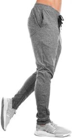 img 2 attached to Stylish and Practical: TBMPOY Men's Tapered Joggers with Zipper Pockets - Ideal for Athletic Running and Gym Workouts