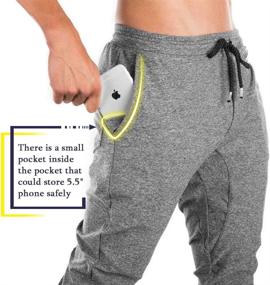 img 1 attached to Stylish and Practical: TBMPOY Men's Tapered Joggers with Zipper Pockets - Ideal for Athletic Running and Gym Workouts