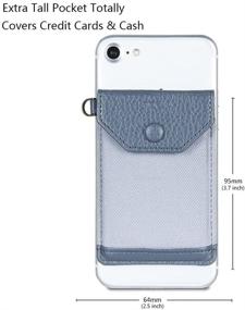 img 2 attached to 📱 FRIFUN Stick on Phone Wallet, Ultra-Slim Self Adhesive Card Holder Credit Card Wallet for Smartphones RFID Sleeve with Extra Tall Pocket, Gray Plus - Complete Coverage for Credit Cards & Cash