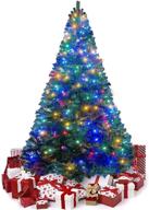 🎄 lulu home 6-ft pre-lit christmas tree - 300 warm white led lights, 850 branch tips, 8 lighting modes, iron stand логотип