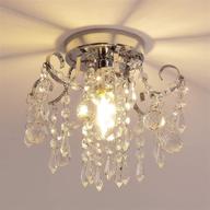 modern mini crystal chandelier flush mount light – chrome 💎 finish, clear k9 crystal, ideal for hallway, entryway, bedroom, bathroom, kitchen логотип