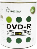 100 pack smart buy dvd-r 4.7gb 16x logo blank data video movie recordable discs, 100 discs 100pk logo