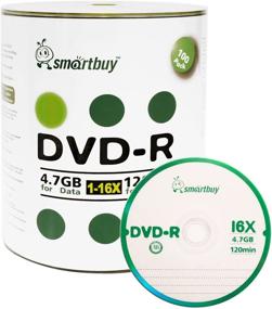 img 1 attached to 100 Pack Smart Buy DVD-R 4.7gb 16x Logo Blank Data Video Movie Recordable Discs, 100 Discs 100pk