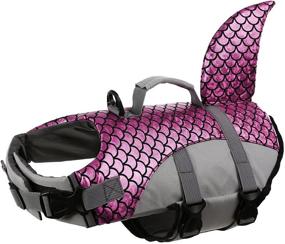 img 3 attached to 🐶 Kuoser Dog Life Jacket Vest with Shark Fin, Adjustable for Small, Medium, and Large Dogs, Safety High Visibility Pet Floatation Vest Life Preserver for Swimming and Boating, Pink