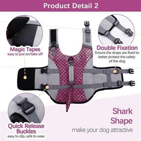 img 1 attached to 🐶 Kuoser Dog Life Jacket Vest with Shark Fin, Adjustable for Small, Medium, and Large Dogs, Safety High Visibility Pet Floatation Vest Life Preserver for Swimming and Boating, Pink