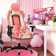 🎮 enhance your gaming experience with ansuit pink gaming chair - high back, ergonomic, with footrest, headrest, massage lumbar support, and adjustable swivel логотип