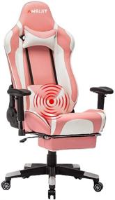 img 3 attached to 🎮 Enhance Your Gaming Experience with ANSUIT Pink Gaming Chair - High Back, Ergonomic, with Footrest, Headrest, Massage Lumbar Support, and Adjustable Swivel