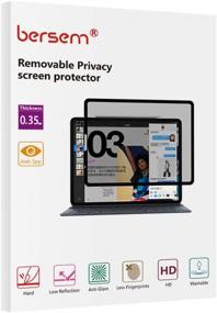 img 4 attached to BERSEM Съемный защитный экран приватности для iPad Pro 12.9 дюйма (модели 2020/2018) - Антишпионская и Антисолнечная пленка с ландшафтной конфиденциальностью, совместима с Apple Pencil - Комплект для легкой установки включен.