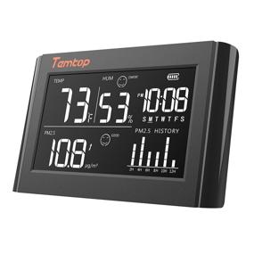 img 4 attached to 🌡️ Temtop P20 Black Digital Thermometer & Hygrometer PM2.5 Air Quality Monitor: Temperature Humidity Sensor